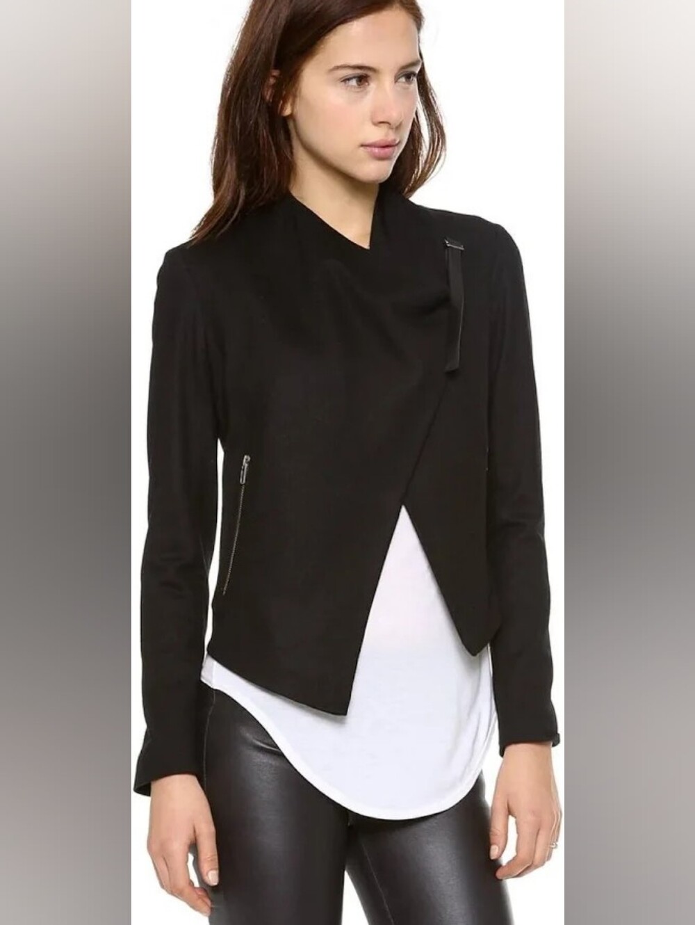 Helmut Lang Cropped Sonar Wool Crossover Jacket